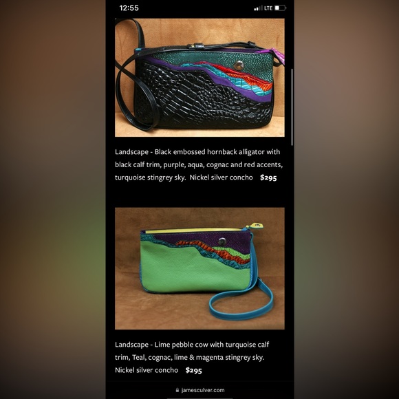 JAMES CULVER RARE Leather Crossbody/wallet💚💜 SET🤠+925🐴Bangle 6.5” - Picture 12 of 17